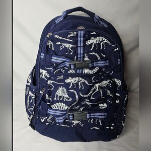 Pottery Barn Kids Backpack Navy Blue Dinosaur Skeleton Fossil Large Mackenzie